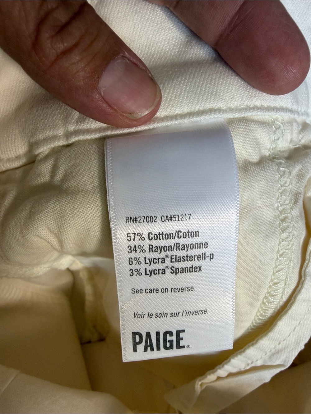 PAIGE High-Rise Wide Leg Jeans in Off-White/Cream - Picture 3 of 11